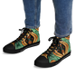 Men's Green & Gold Psychedelic Floral Pattern All-Over Print Urban Peak High Top Shoes
