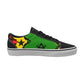 Men's Ghana Flag & Black Star Pattern All-Over Print Low Top Skateboarding Shoes