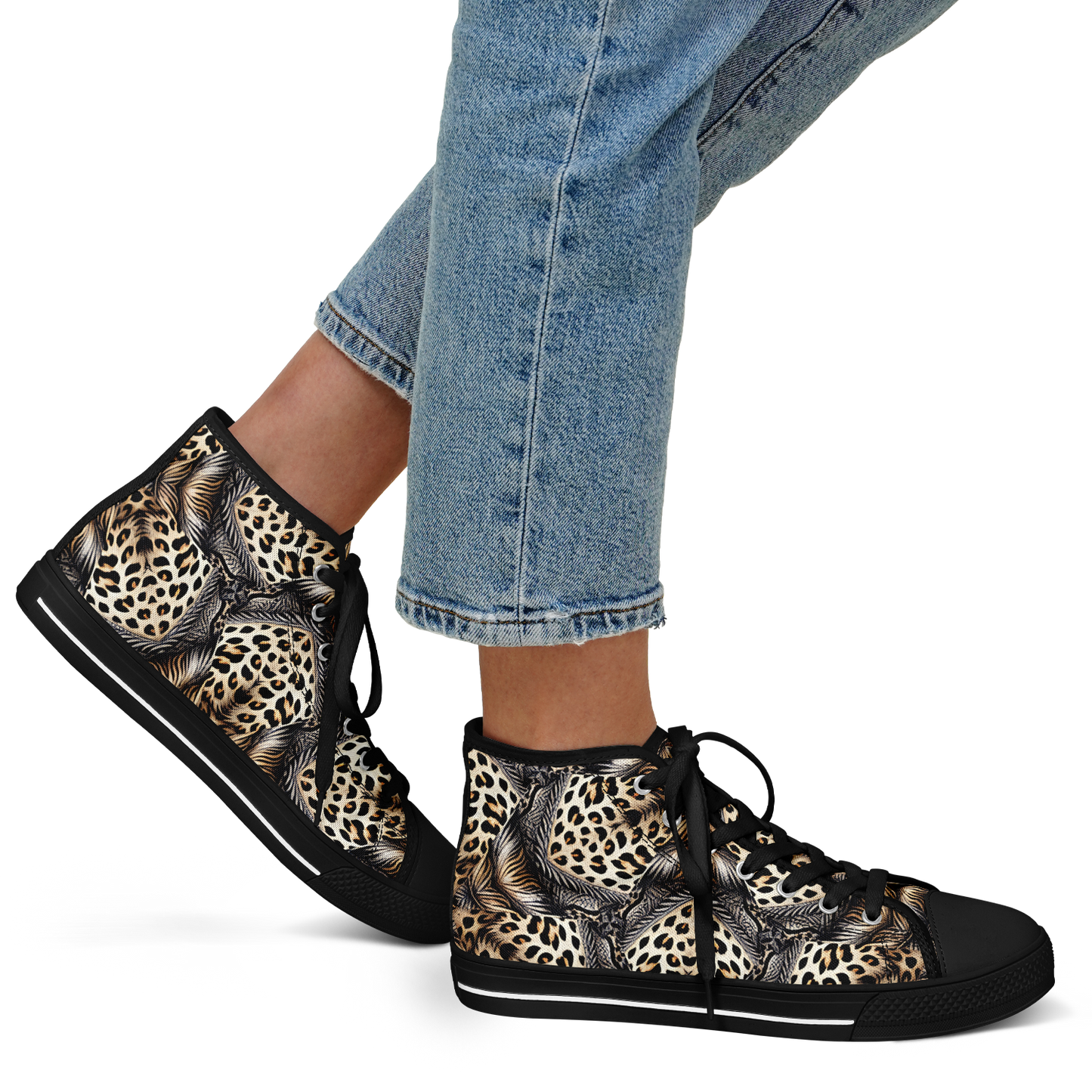 Women's Kaleidoscope Leopard Pattern All-Over Print Urban Peak High Top Shoes