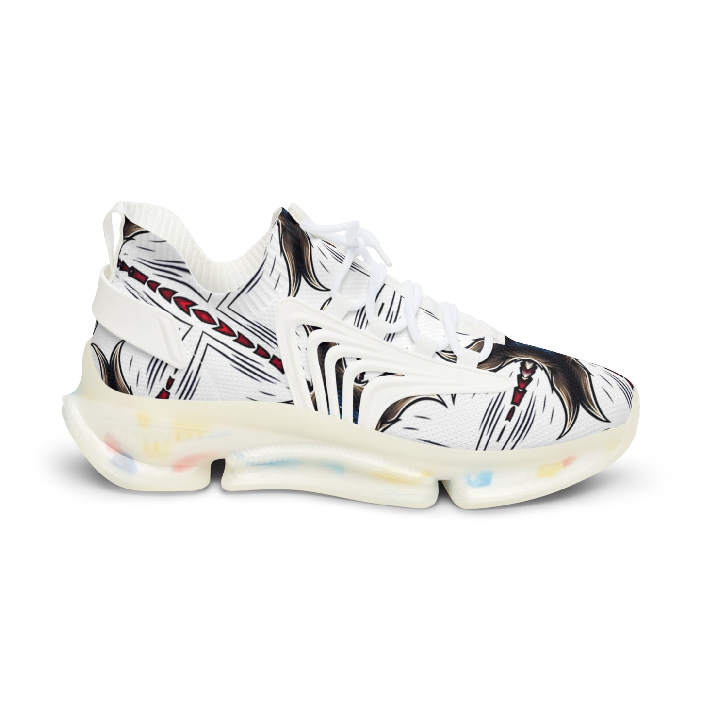 Men's Mesh Abstract Symmetry Pattern Athletic Sneakers