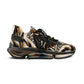 Men's Luxe Leopard Scroll Pattern All Over Print Mesh Sneakers