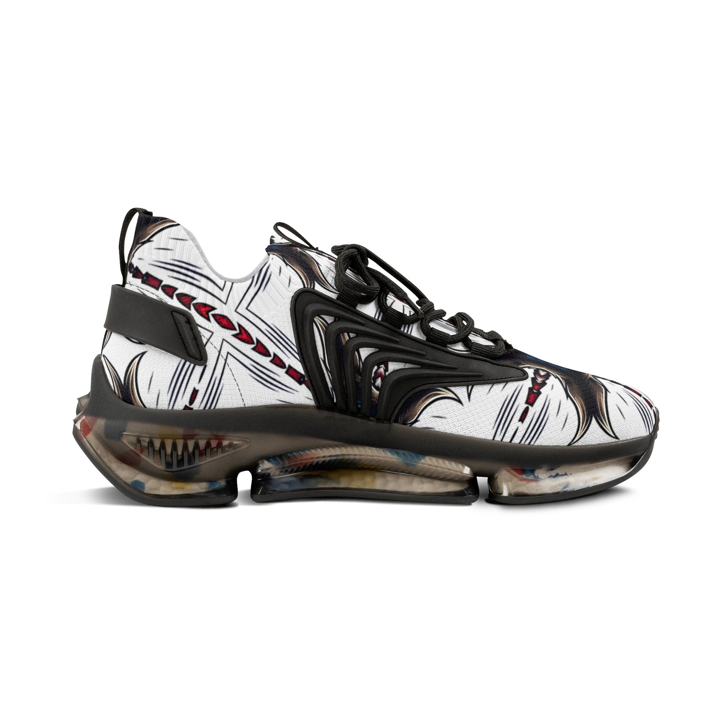 Men's Mesh Abstract Symmetry Pattern Athletic Sneakers