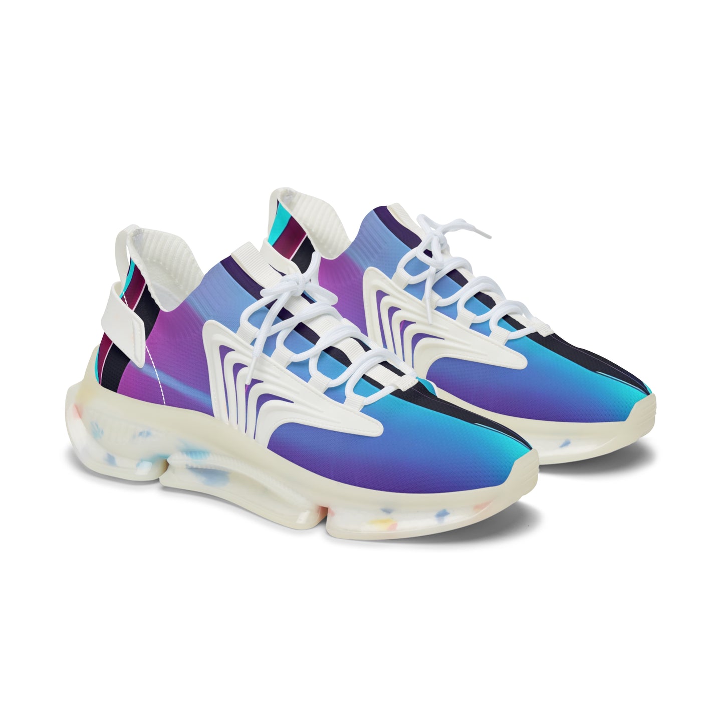 Women's Gradient Mesh Blue Purple Athletic Running Sneakers