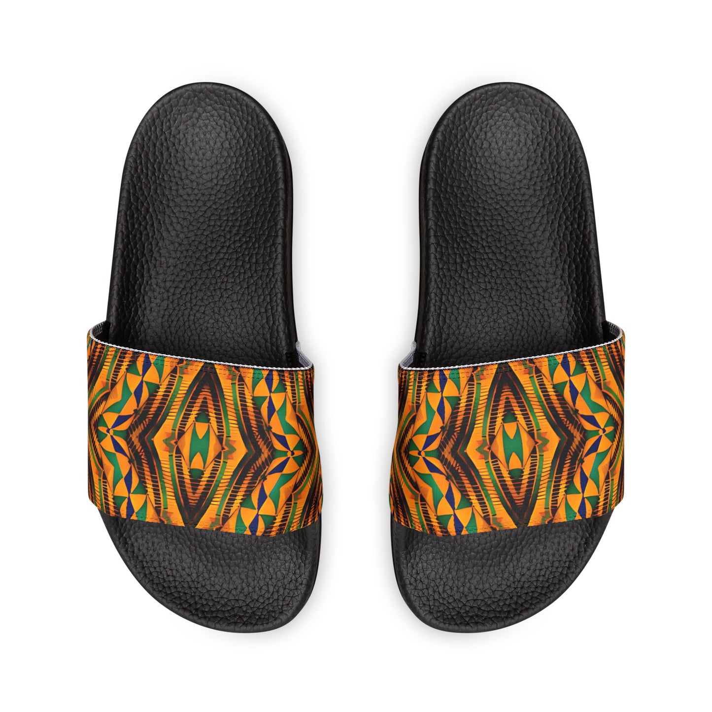 Men's Vibrant African Kente Geometric Removable-Strap Sandals