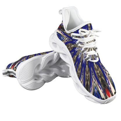 Men's Starburst Patriotic Colors Pattern All-Over-Print Twisted Sole Sneakers