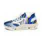 Women's Blue Wave Abstract Pattern All Over Print Mesh Sneakers