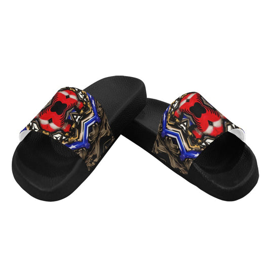 Men's Patriotic Kaleidoscope Pattern All-Over Print Slide Sandals
