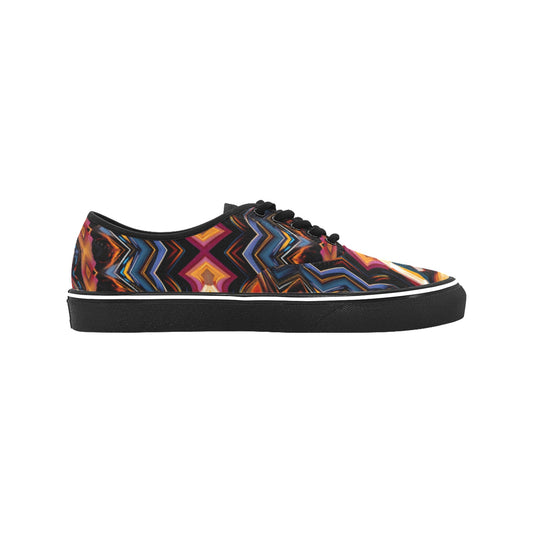 Women's Bold Geometric Pattern All-Over Print Classic Canvas Low Top Shoes