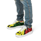 Men's Red Yellow Green and Black Stars Pattern All Over Print Urban Peak High Top Shoes