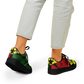 Women's Red Yellow Green and Black Stars Pattern All Over Print Urban Peak High Top Shoes