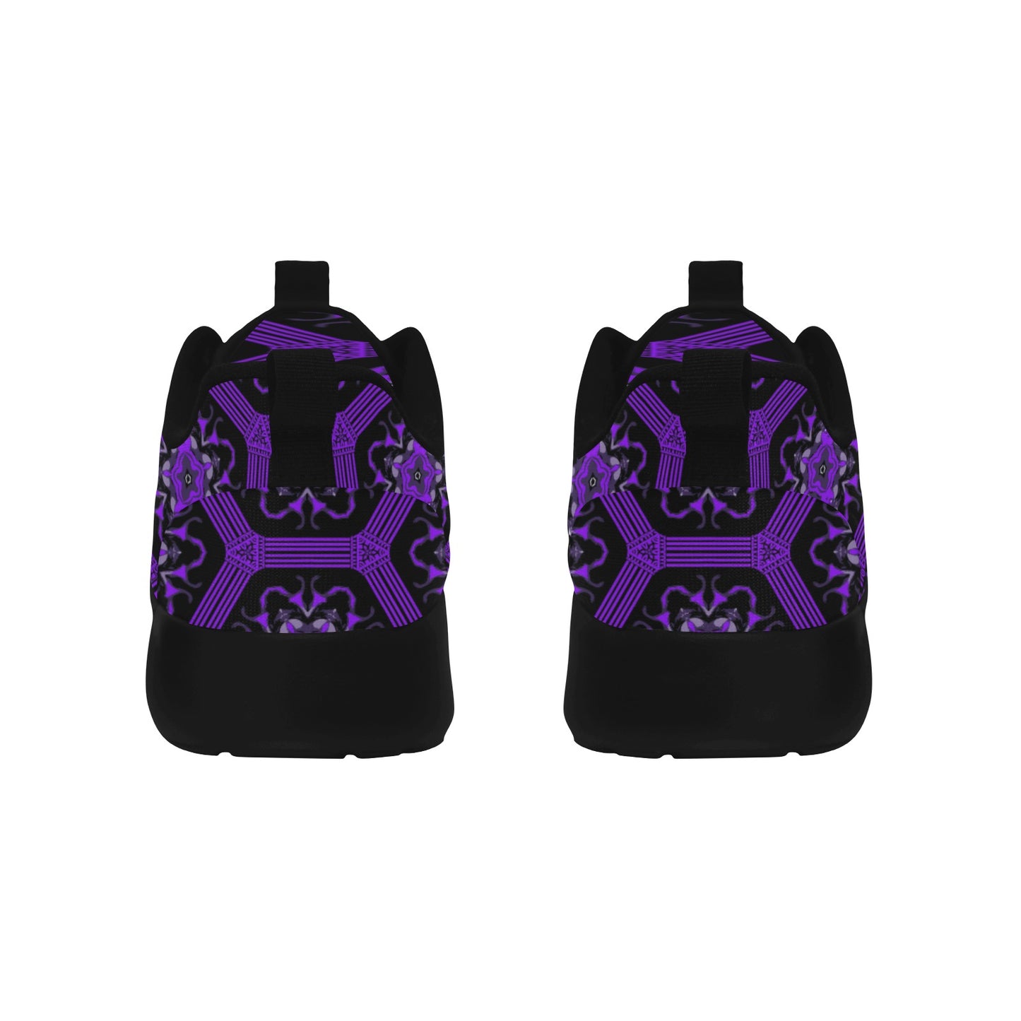 Women's Purple Gothic Mandala Pattern Pull Loop Sneakers