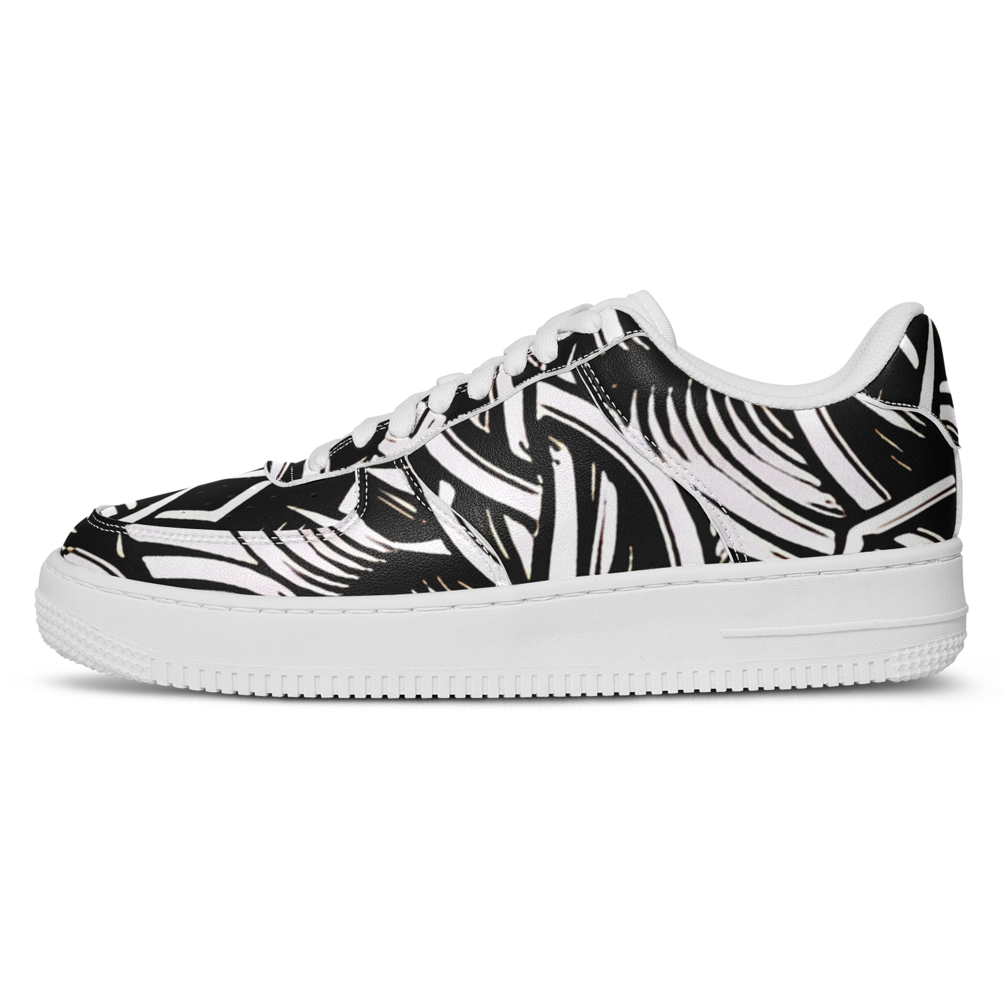 Women’s Black Intricate Silver Chain Tattoo Pattern High Core Low Shoes