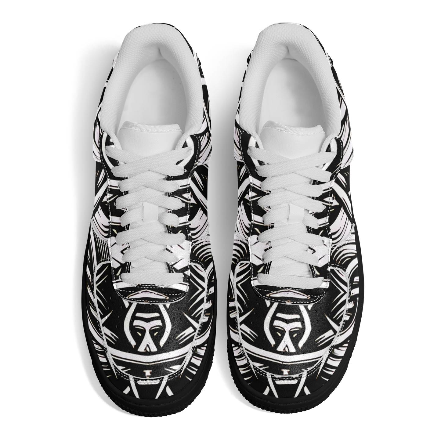 Women’s Black Intricate Silver Chain Tattoo Pattern High Core Low Shoes