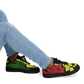 Men's Red Yellow Green and Black Stars Pattern All Over Print Urban Peak High Top Shoes
