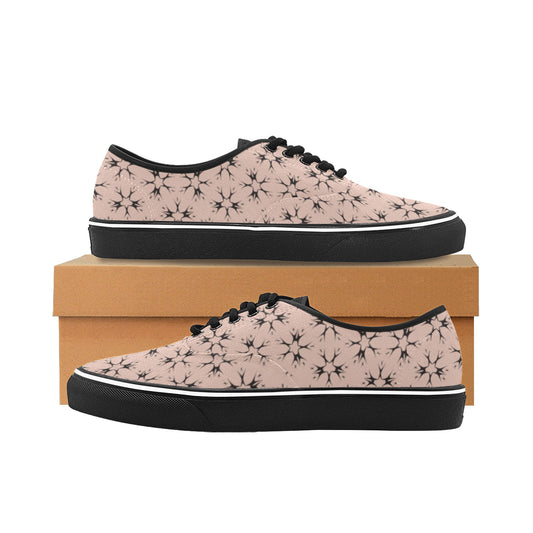 Men's Blush Pink Kaleidoscope Pattern All Over Print Classic Canvas Low Top Shoes