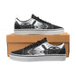 Men's Black & White Kaleidoscope Cross Pattern All Over Print Low Top Skateboarding Shoes