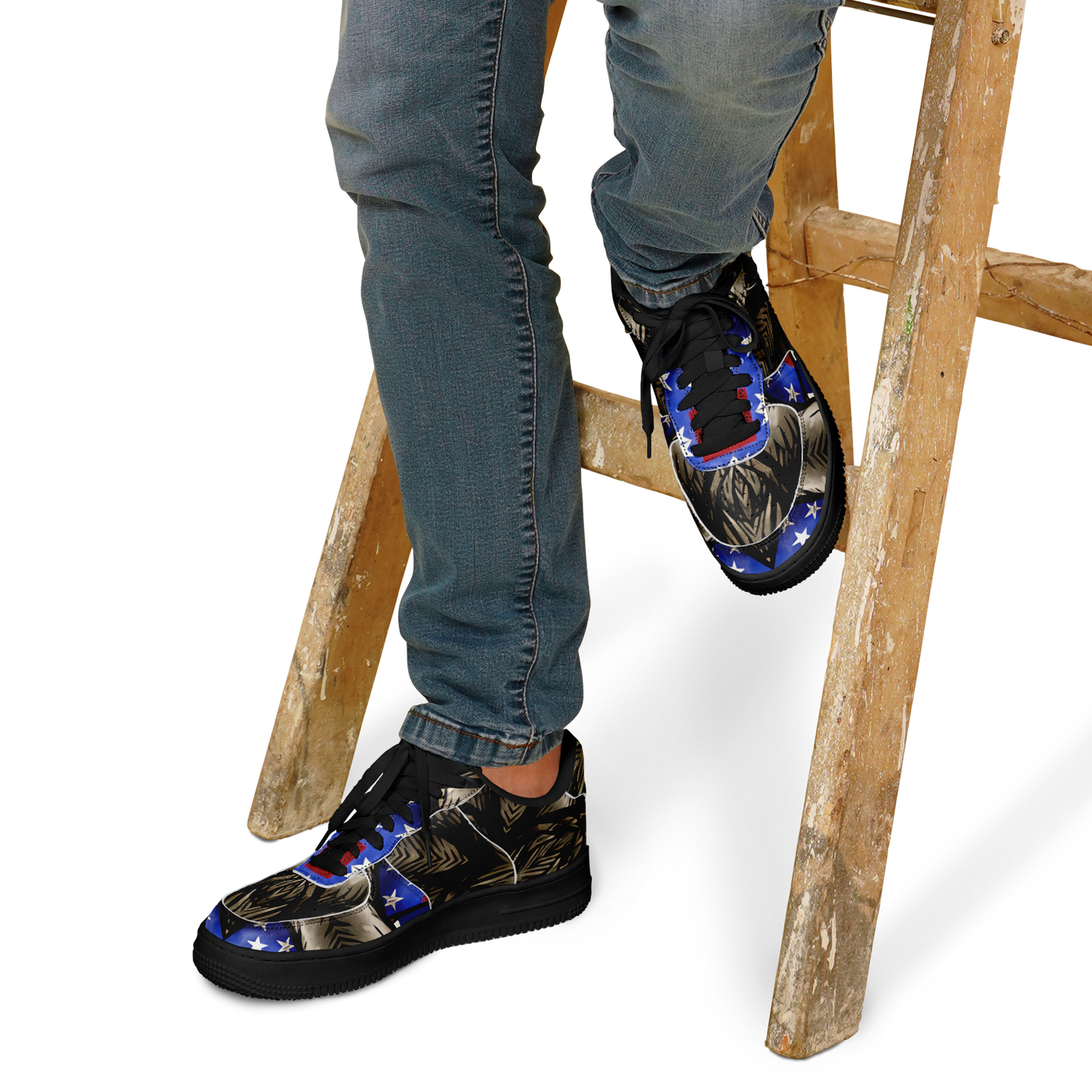Men's Patriotic Kaleidoscope Pattern All-Over Print Core Low Shoes