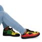 Men's Red Yellow Green and Black Stars Pattern All Over Print Urban Peak High Top Shoes
