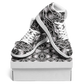 Men’s Black Intricate Silver Chain Tattoo Pattern Motion High Top Shoes