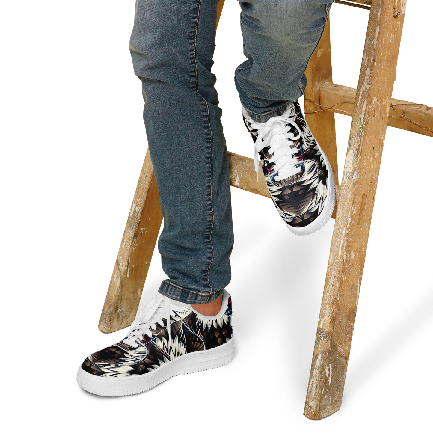 Men's  Patriotic Stars & Stripes Pattern All Over Print Core Low Shoes