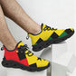 Men's Red Yellow Green and Black Stars Pattern All Over Print Twisted Sole Sneakers