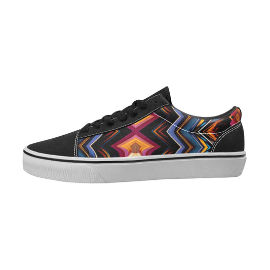 Men's Bold Geometric Pattern All-Over Print Low Top Skateboarding Shoes