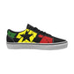 Women's Red Yellow Green and Black Stars Women's Low Top Skateboarding Shoes