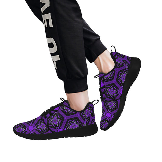 Women's Purple Gothic Mandala Pattern Pull Loop Sneakers