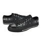 Women's Monochrome Urban Building Kaleidoscope Pattern  Low Top Canvas Shoes
