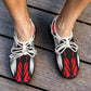 Men's Abstract Red, White & Black Pattern All-Over Print Outdoor Training Shoes