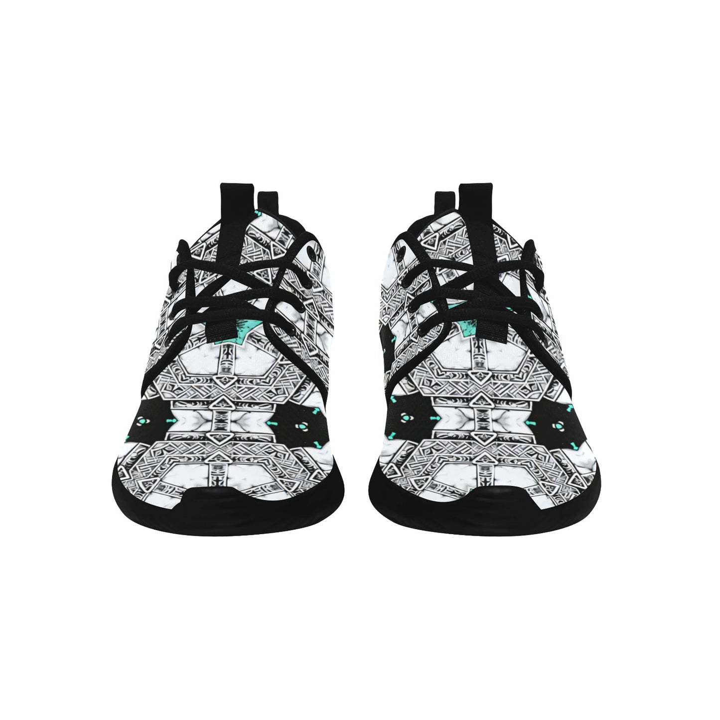 Men's Kaleidoscope Geometric Pattern All Over Print Pull Loop Sneakers