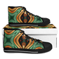Men's Green & Gold Psychedelic Floral Pattern All-Over Print Urban Peak High Top Shoes