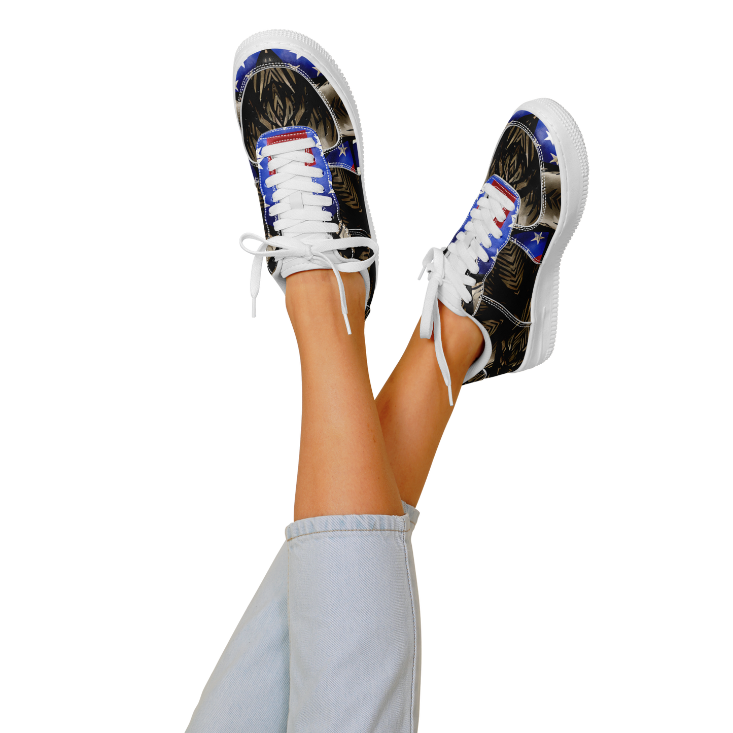 Women's Patriotic Kaleidoscope Pattern All-Over Print Core Low Shoes