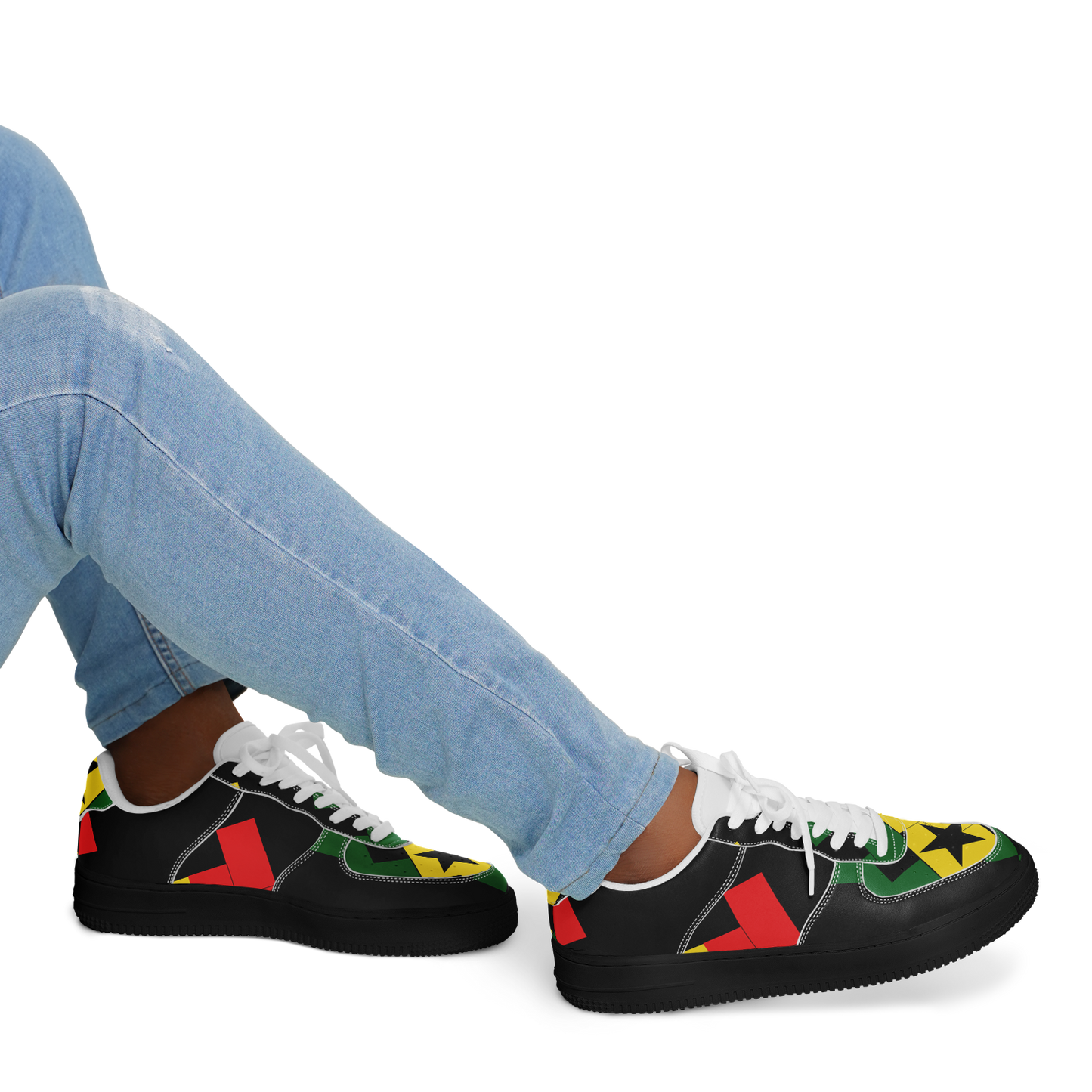 Men's Red Yellow Green and Black Stars Core Low Shoes