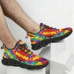 Men's Bold Rainbow Kente-Inspired Geometric Pattern All Over Print Twisted Sole Sneakers