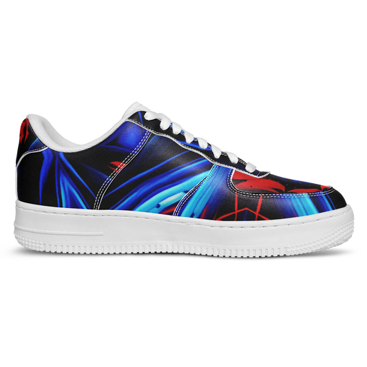 Men's Blue & Red Kaleidoscope Pattern All Over Print Core Low Shoes