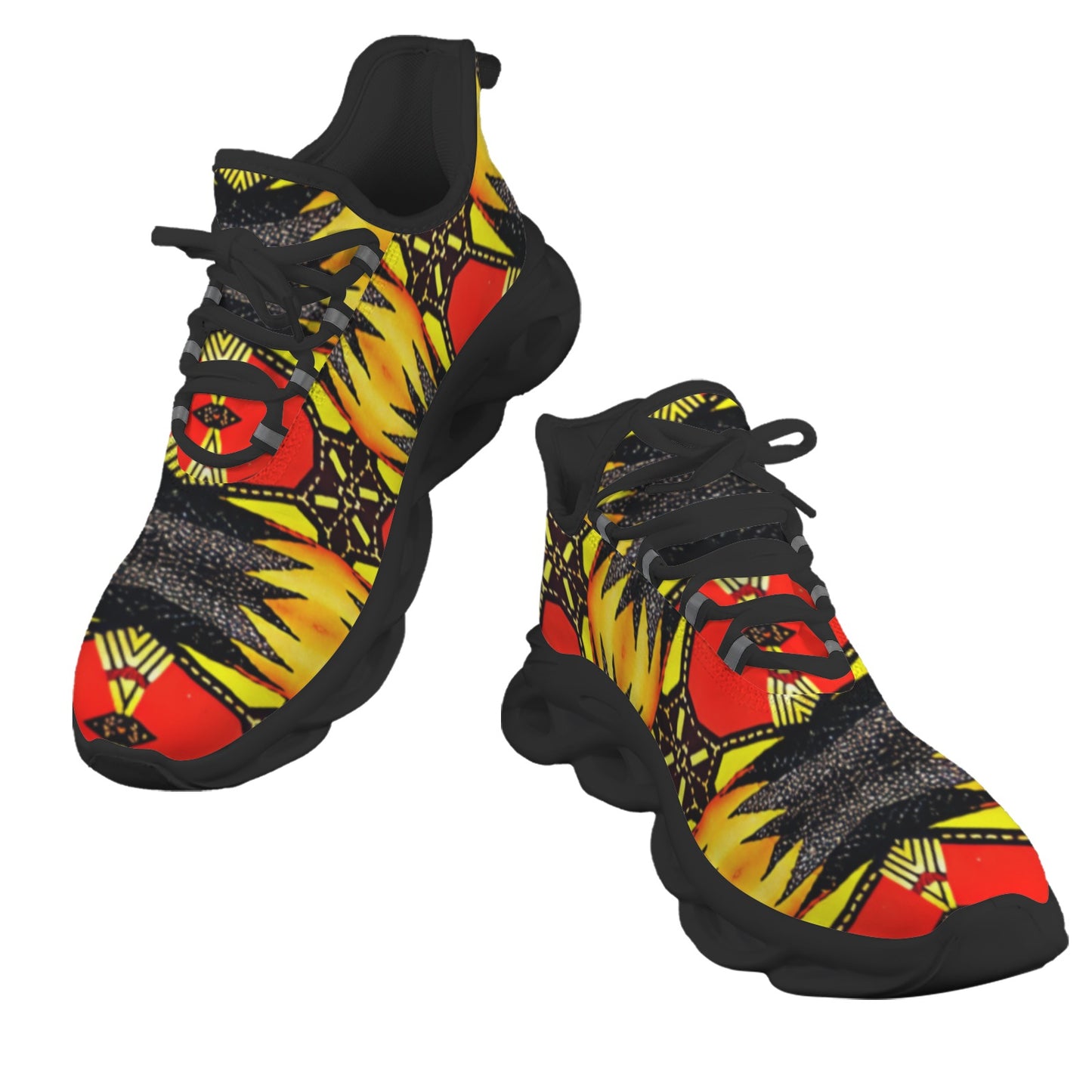 Men's Bold Colorful Aztec Pattern All-Over Print Twisted Sole Sneakers