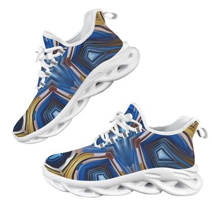 Women's Abstract Blue Geode Kaleidoscope Pattern All Over Print Twisted Sole Sneakers