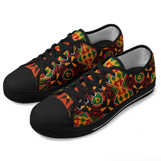 Women's African Kente Geometric Star Pattern All-Over Print Urban Peak Low Shoes