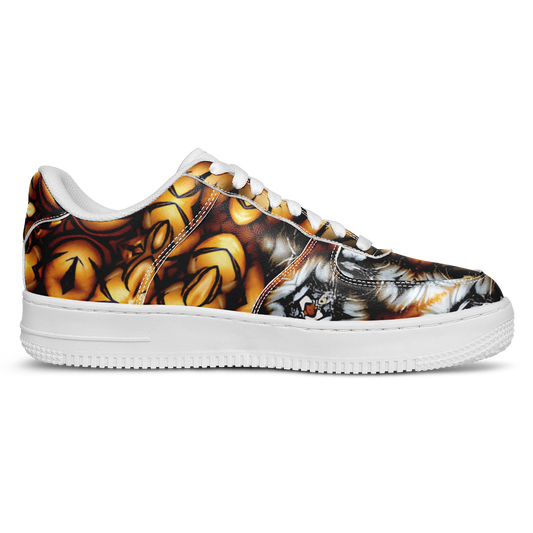 Women's Golden & White Kaleidoscope Pattern All-Over Print Core Low Shoes