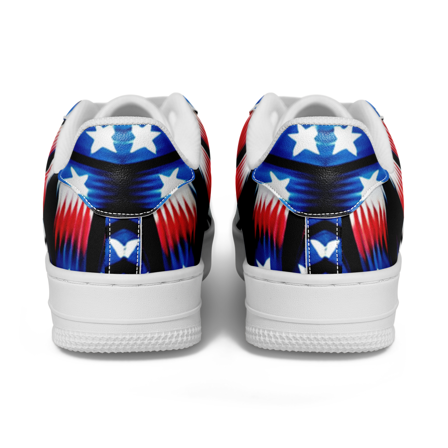 Men's Red White Blue Geometric Pattern All-Over Print Core Low Shoes
