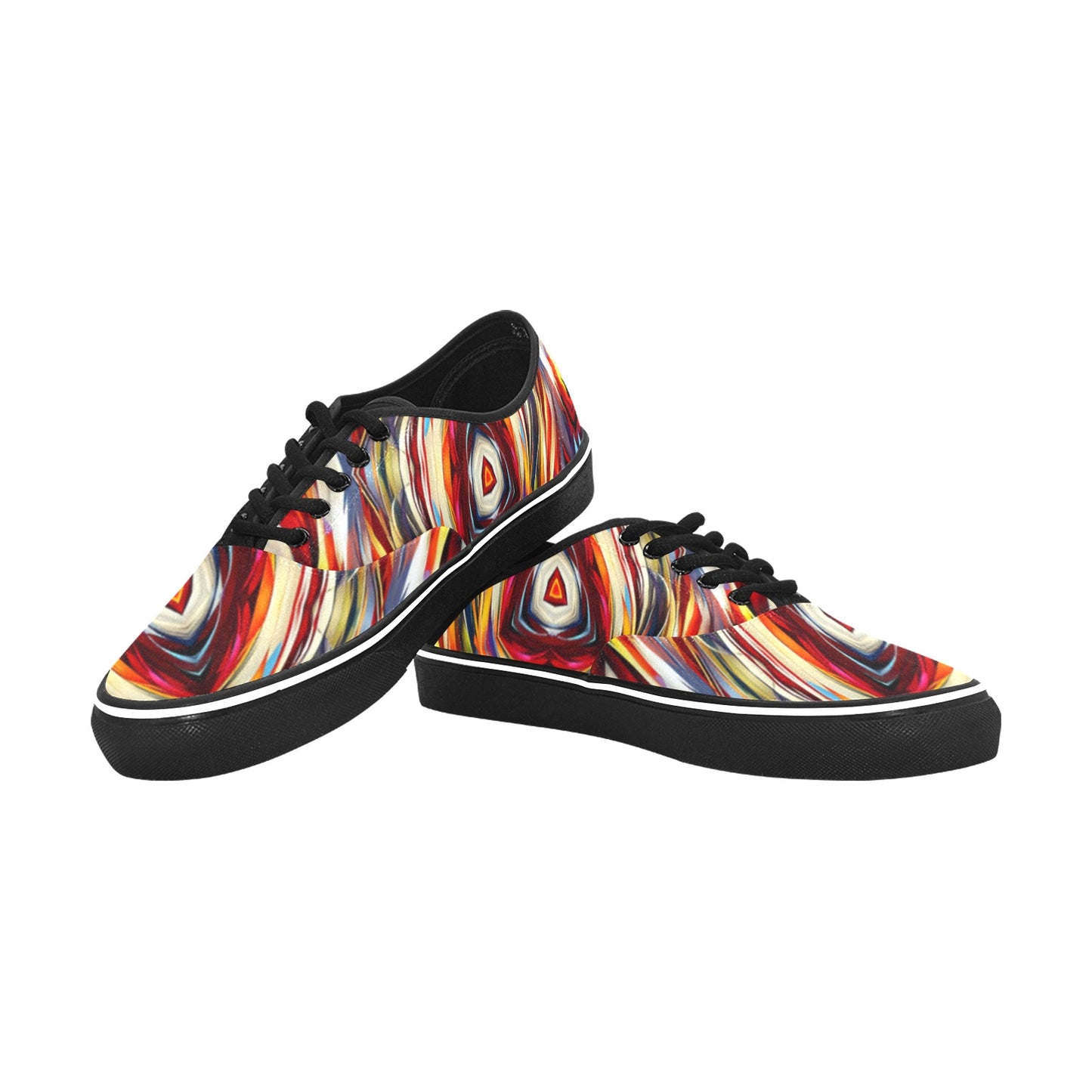 Men's Bold Abstract Swirl Design Classic  Canvas Low Top Shoes
