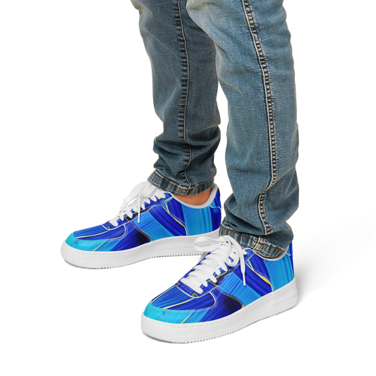 Men's Vibrant Blue Geometric Pattern All-Over Print Core Low Shoes