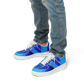 Men's Vibrant Blue Geometric Pattern All-Over Print Core Low Shoes