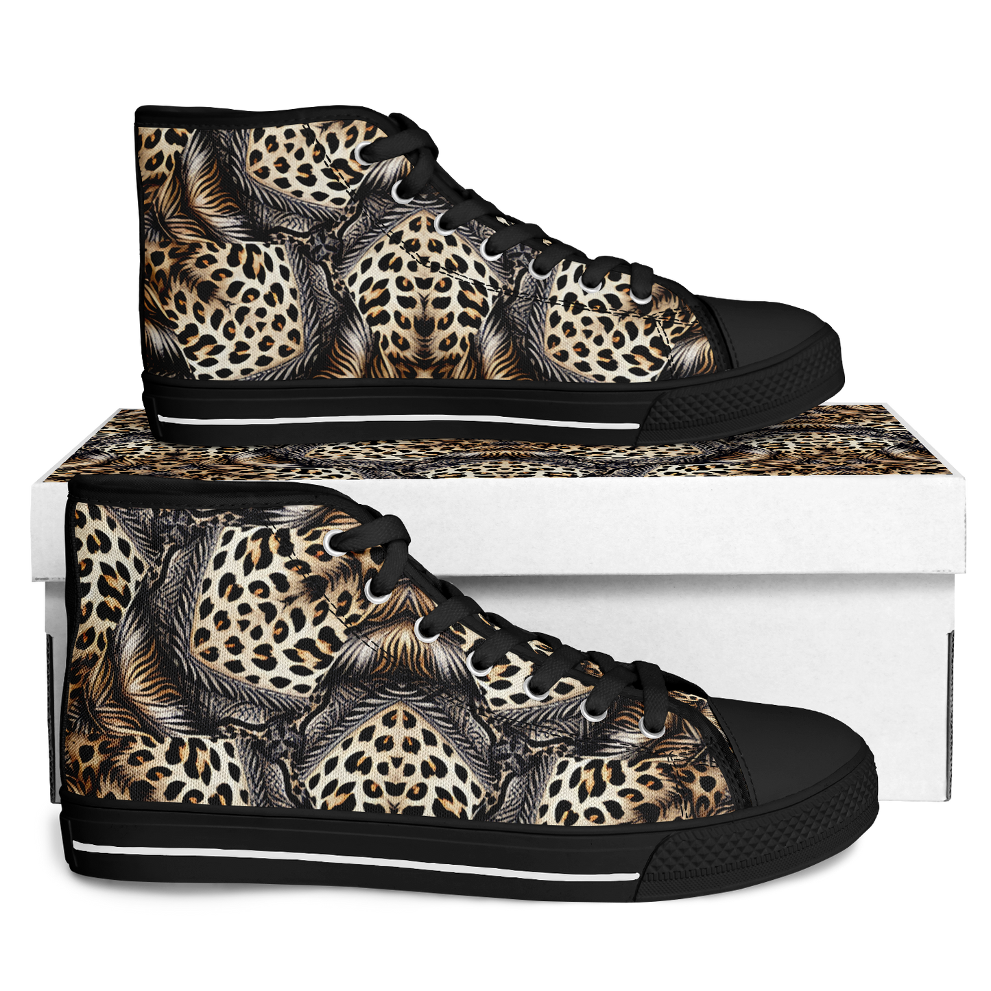 Women's Kaleidoscope Leopard Pattern All-Over Print Urban Peak High Top Shoes