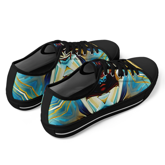 Women's Abstract Teal & Gold Pattern All Over Print Urban Peak Low Shoes