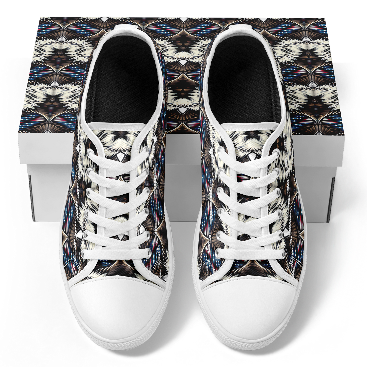 Men's Bold Geometric Pattern All-Over Print Urban Peak Low Shoes
