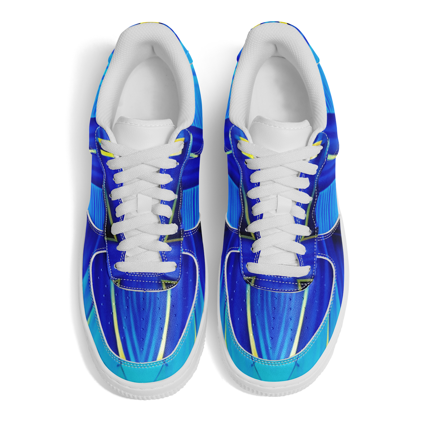 Men's Vibrant Blue Geometric Pattern All-Over Print Core Low Shoes
