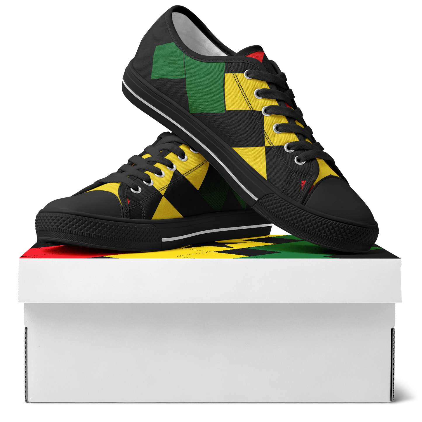 Women's Red Yellow Green and Black Stars Urban Peak Low Shoes