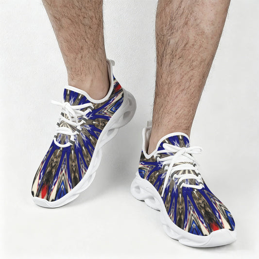 Men's Starburst Patriotic Colors Pattern All-Over-Print Twisted Sole Sneakers